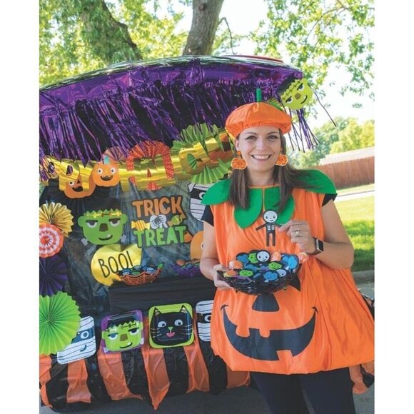 Women Orange Cute Pumpkin Ghost Beaded Dangle Earrings Spooky Skull Halloween - Picture 7 of 8